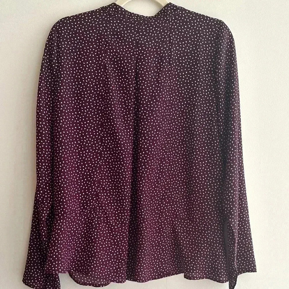 B Collection by Bobeau Purple and White Polka Dot Blouse, Size Medium - Picture 12 of 16
